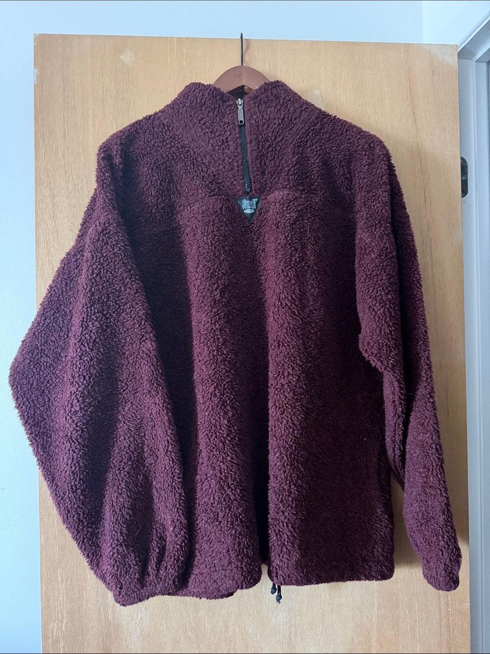 Women's Half-Zip Sherpa Pullover in Wine